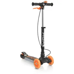Byox Kinderroller Cube, 3 Räder, klappbar, Klingel Melodie Frontlicht Handbremse orange