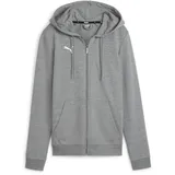 Puma teamGOAL Casuals Kapuzenjacke Damen 33 medium gray heather/white S
