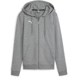 Puma teamGOAL Casuals Kapuzenjacke Damen 33 medium gray heather/white S