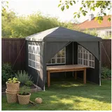 FIVMEN Pavillon Gartenpavillon Partyzelt 3x3/3x6/3x9m Festzelt Bierzelt, mit Seitenwänden Fenster Outdoor Gartenzelt für Party 300 cm x 300 cm