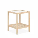 Relaxdays Beistelltisch Natur Kiefer 12,5 x 40 x 40 cm