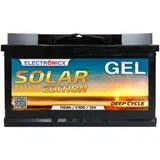 Electronicx Solarbatterie 12V 110AH Electronicx Solar Edition GEL Batterie Solar Akku Versorgungsbatterie stromspeicher photovoltaik Camping Solaranlage Gartenh