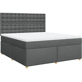 vidaXL Boxspringbett 180 x 200 cm Dunkelgrau