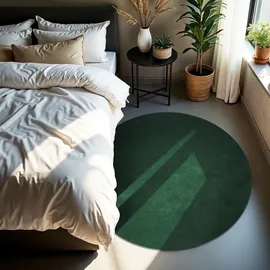 Tectake Kurzflorteppich Soft Zone Ø grün, Ø 120 cm
