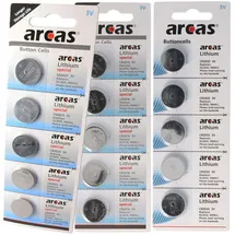 Arcas Knopfzellen-Paket 2+1 gratis, 5x CR2025, 5x CR2032, 5x CR2016