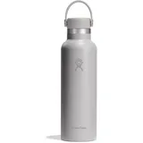 Hydro Flask - Standard Mouth Trinkflasche 621ml (21oz) - Isolierte Wasserflasche aus Edelstahl - Sportflasche mit auslaufsicherem Flex Deckel & Gurt - Thermoflasche Spülmaschinenfest - Birch