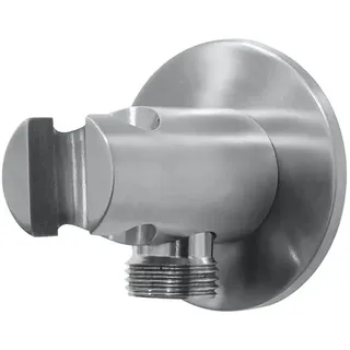 Mariner Logica Inox Edelstahl-Wandanschlussbogen mit Brausehalter edelstahl gebürstet, LOX0300-IN,