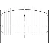 vidaXL Doppeltor 299,5 x 224,5 cm Grau/Stahl