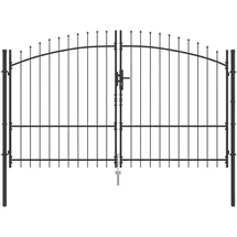 vidaXL Doppeltor 299,5 x 224,5 cm Grau/Stahl