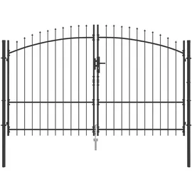 vidaXL Doppeltor 299,5 x 224,5 cm Grau/Stahl