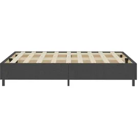 vidaXL Boxspringbett Dunkelgrau Stoff 140x200 cm