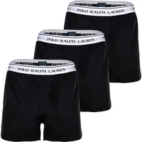 Ralph Lauren Ralph Lauren, Herren Web-Boxershorts, 3er Pack - ELASTIC BXER-3 PACK BOXER, Gummibund, Stretch Cotton Schwarz, (XXL,