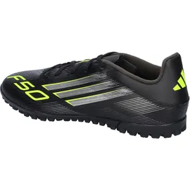 adidas F50 Club Turf Football Boots Fußballschuhe, core Black/Iron met./Lucid Lemon, 48 2/3
