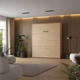 SMARTBett Schrankbett M1 180x200 Vertikal bis 400 kg inkl.Lattenrost Kaiserberg Eiche