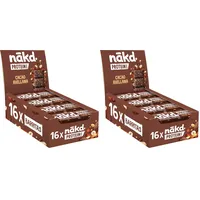 Nākd. Protein Kakao Haselnuss | Protein-Riegel | 7g Pflanzliches Protein | 100% Natürliche Zutaten | Ohne Zuckerzusatz | Vegan | 16 x 45g | 720g (Packung mit 2)