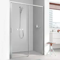 Kermi Liga Duschtür Schiebetür rechts 111-116 x 200 cm silber hochglanz ESG klar LID2R11520VAK