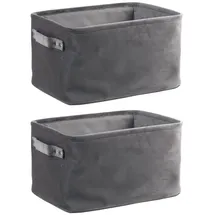 Home4You Aufbewahrungskorb 2er Set 33 x 23 x 23 cm grau