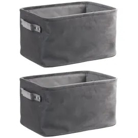 Home4You Aufbewahrungskorb 2er Set 33 x 23 x 23 cm grau