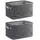 Home4You Aufbewahrungskorb 2er Set 33 x 23 x 23 cm grau