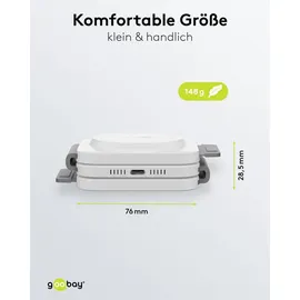 goobay 3-in-1 Induktive Ladestation weiß, 15 W, Wireless Charger, Weiss