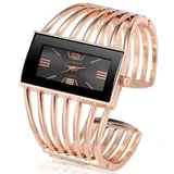 Spangenuhr Damen – Stilvolle Damenuhr Rosegold | Uhr Damen | Damen Uhr | Uhren Damen | Damenuhr Rosegold | Frauen Uhren | Damen Armbanduhr | Uhr Rosegold Damen | Damen Uhren (Roségold-Schwarz)