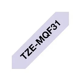 Brother TZe-MQF31 P-touch Schriftband (laminiert), schwarz auf pastelllila, 4m