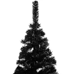 vidaXL Künstlicher Weihnachtsbaum Beleuchtung & Kugeln Schwarz 150 cm