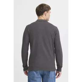 !Solid Langarm-Poloshirt SOLID "Langarm-Poloshirt SDHangor", Herren, Gr. L, grau (med grau m), Obermaterial: 60% Baumwolle CO. 40% Polyester PES., Shirts