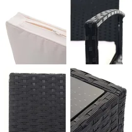 MCW Poly-Rattan Garnitur F56 4-tlg. Schwarz