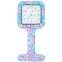 Hemobllo Krankenschwesternuhr Medizinisch Tragbare Quadratische Taschenuhr Krankenschwester Hängeuhr Silikon-taschenuhr Bedruckte Uhr Für Pflegekräfte
