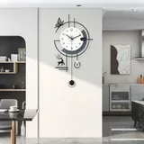 TWFJEL Kreativ Modern Wanduhr Exquisit Skandinavischer Stil Minimalistisch Dekorative Wanduhren Batteriebetrieben ohne Tickgeräusche Pendeluhr Art Deco für Wohnzimmer Schlafzimmer Büro Küche (S)