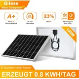 100W Solarmodul Solarpanel PV Solarzelle Monokristallin Photovoltaik Wohnmobil 0% MwSt