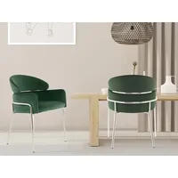 Kayoom Polsterstuhl »Stuhl Corey 125 Grün / Silber«, samtweicher Bezug, pflegeleicht, grün