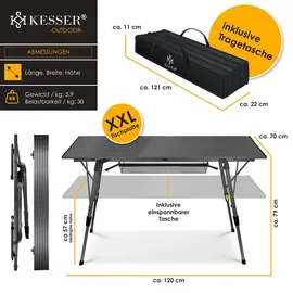 Kesser Campingtisch Faltbar Grau