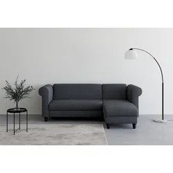 Ecksofa DOREL HOME "Felix II, L-Form, Schlafsofa 241cm (Liegefl. 108/195 cm)", grau (anthrazit), B:241cm H:83cm T:154cm, Sofas, verstellb. Rückenlehne, Recamiere wechselbar, Cord