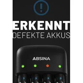 Absina Akku Ladegerät AA AAA & 9V inkl. 8X AA 2900