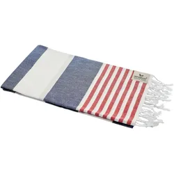 Hamamtuch TOMMY blau rot weiß gestreift, leicht & stylish, 100% Baumwolle, 100 x 180 cm 1 St