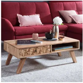 FineBuy Couchtisch Akazie Braun 95 x 35 x 50 cm
