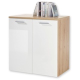 HBZ Kommode PABLO Weiß - Modernes Sideboard mit viel Stauraum für Ihren Wohnbereich - 80 x 85 x 50 cm (B/H/T)