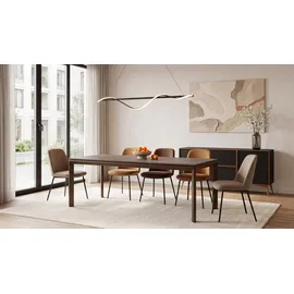 WFL GROUP Elan 160 x 76 x 90 cm ausziehbar braun
