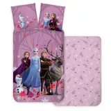 Disney Frozen Bettwäsche Disney Frozen Eiskönigin Anna Elsa Snow Kopfkissen Bettdecke 135/140x2, Renforcé, 2 teilig, 100% Baumwolle bunt