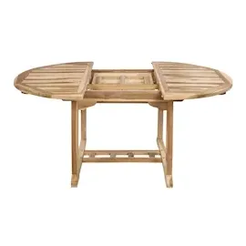möbelliebling Gartentisch ausziehbar Teak Holz 120 - 170 cm oval BORNEO
