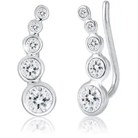 Elli Ohrstecker Ohrklemme Earclimber Kristalle von Swarovski silber 925 Sterling Silber onesize