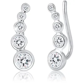 Elli Ohrstecker Ohrklemme Earclimber Kristalle von Swarovski silber 925 Sterling Silber onesize