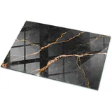 Tulup Tischplatte Schwarz, Rotbraun, Glas, 100x70x0.4 cm Esszimmer, Tische, Esstische, Tischsysteme, Tischplatte