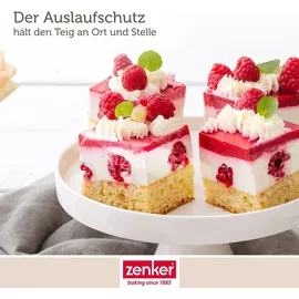 Zenker Rechteck-Springform DELUXE, eckige Premium-Backform mit emailliertem Boden und Auslaufschutz, Kuchenform mit Antihaftbeschichtung (Farbe: Schwarz