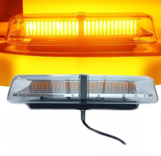12V/24V LED-Notfall-Warnleuchte (Beacon) – 72 LEDs, 8 Modi, weiße Kuppel, Bolzenbefestigung, für Pannenhilfe