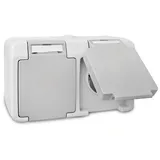 Peranova Feuchtraumsteckdose 2-fach Grau 2 St.