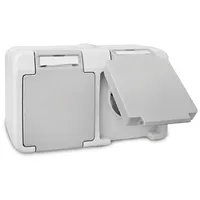 Peranova Feuchtraumsteckdose 2-fach Grau 2 St.