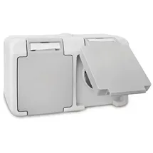 Peranova Feuchtraumsteckdose 2-fach Grau 2 St.